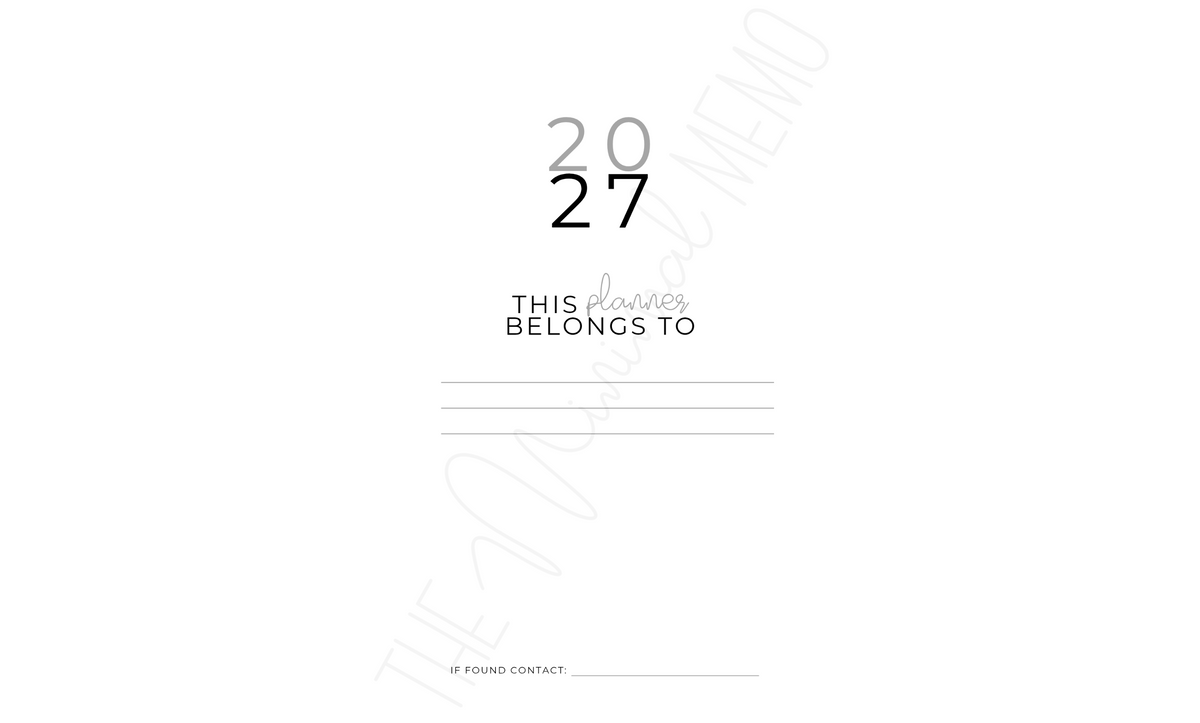 The Minimal Memo® Custom Planner