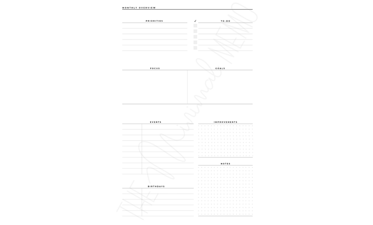 The Minimal Memo® Custom Planner