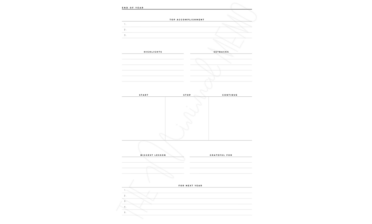The Minimal Memo® Custom Planner