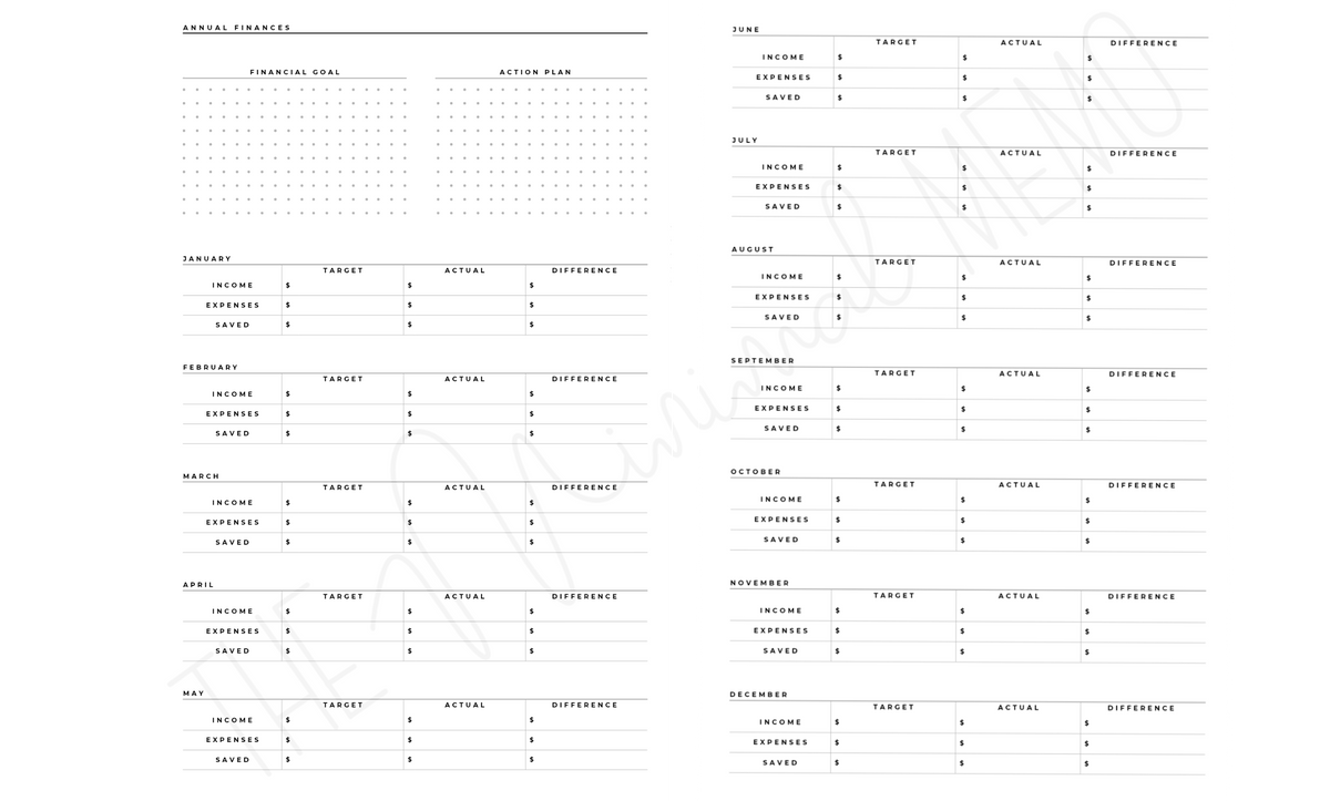 The Minimal Memo® Custom Planner