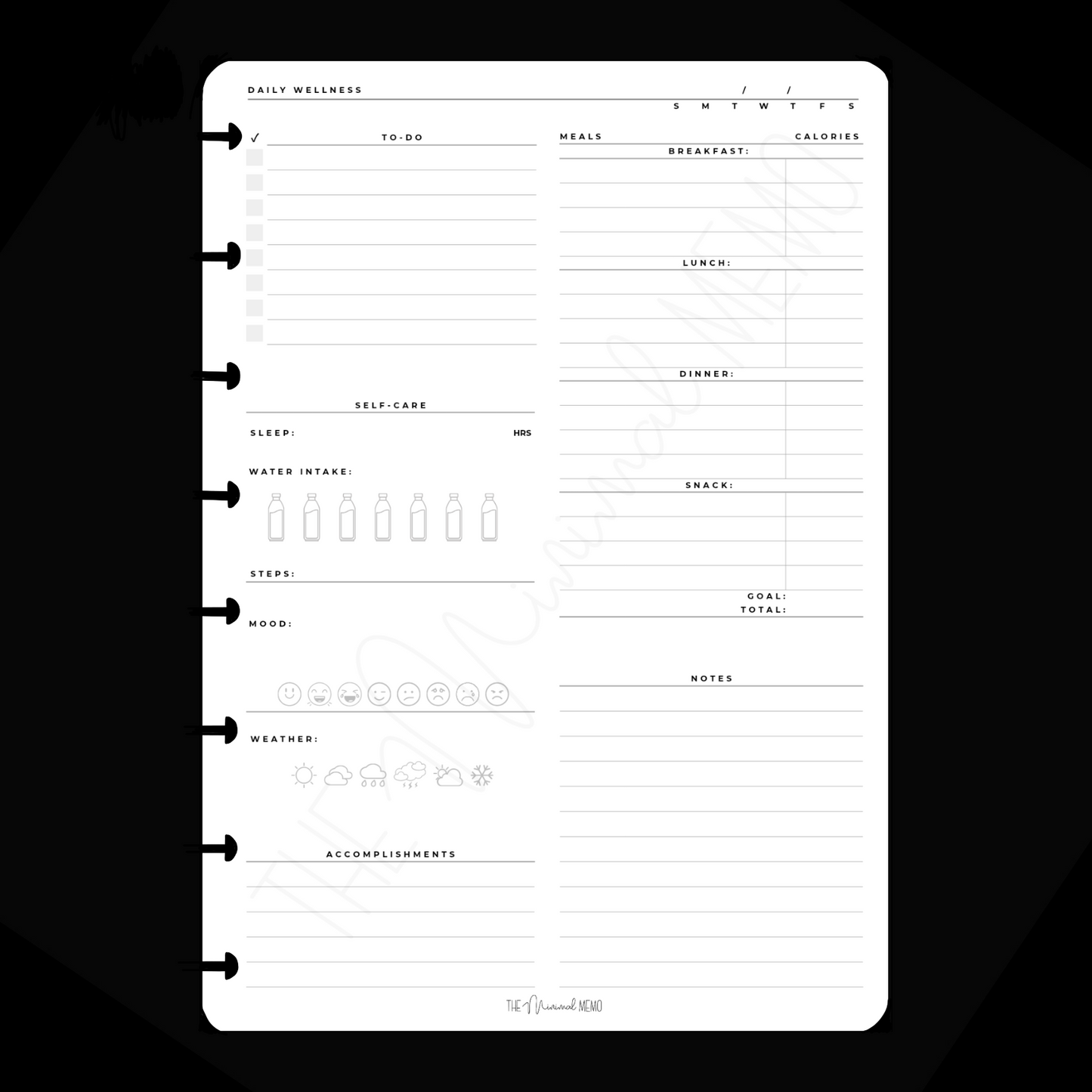 The Minimal Memo™ Daily Wellness Inserts
