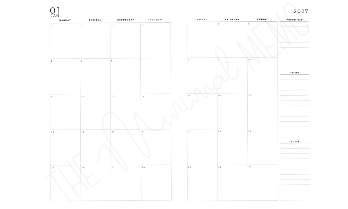 The Minimal Memo® Custom Planner